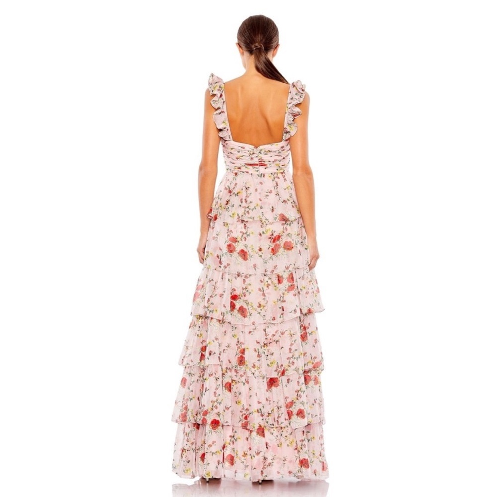 Mac Duggal Blush Pink Pleated Satin Halter Neck Pleated Maxi Gown Size 14 Formal - Picture 4 of 12